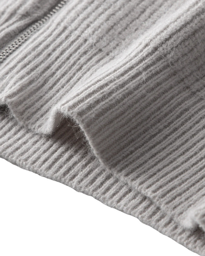 Vier Jahreszeiten Merinowolle Strickjacke mit Reißverschluss