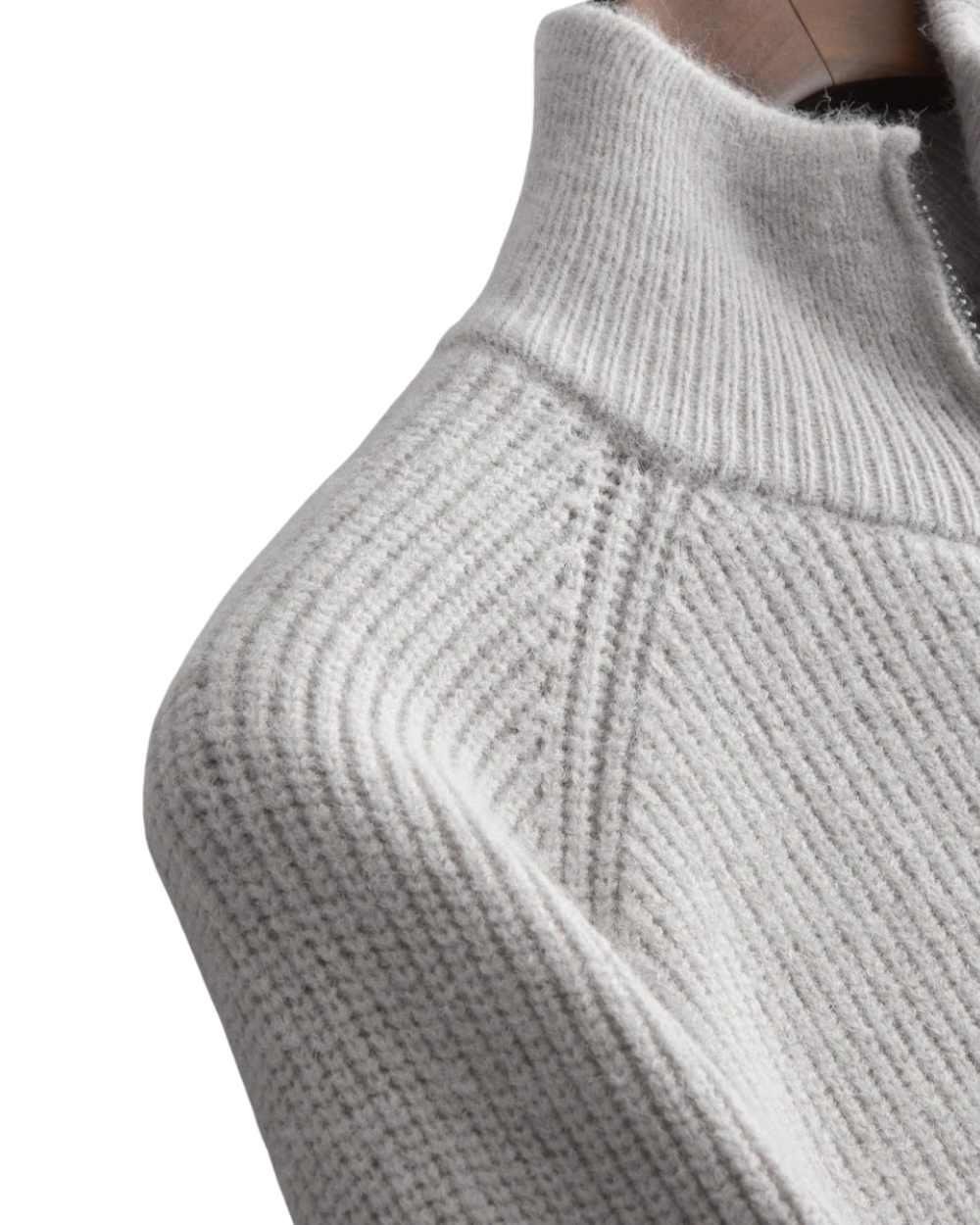 Vier Jahreszeiten Merinowolle Strickjacke mit Reißverschluss