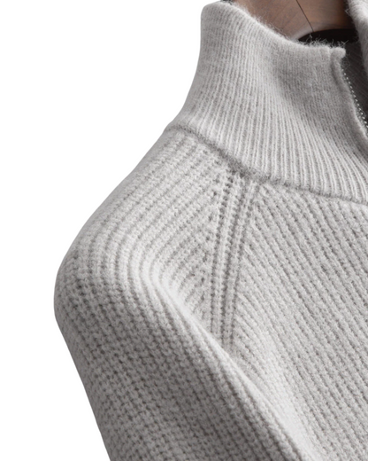 Vier Jahreszeiten Merinowolle Strickjacke mit Reißverschluss