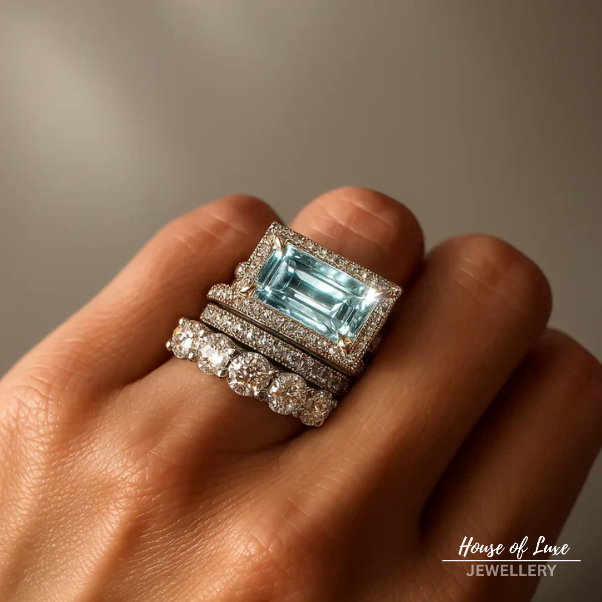 Vintage Silber Türkisglas Ring Set