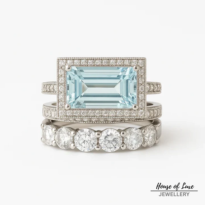 Vintage Silber Türkisglas Ring Set