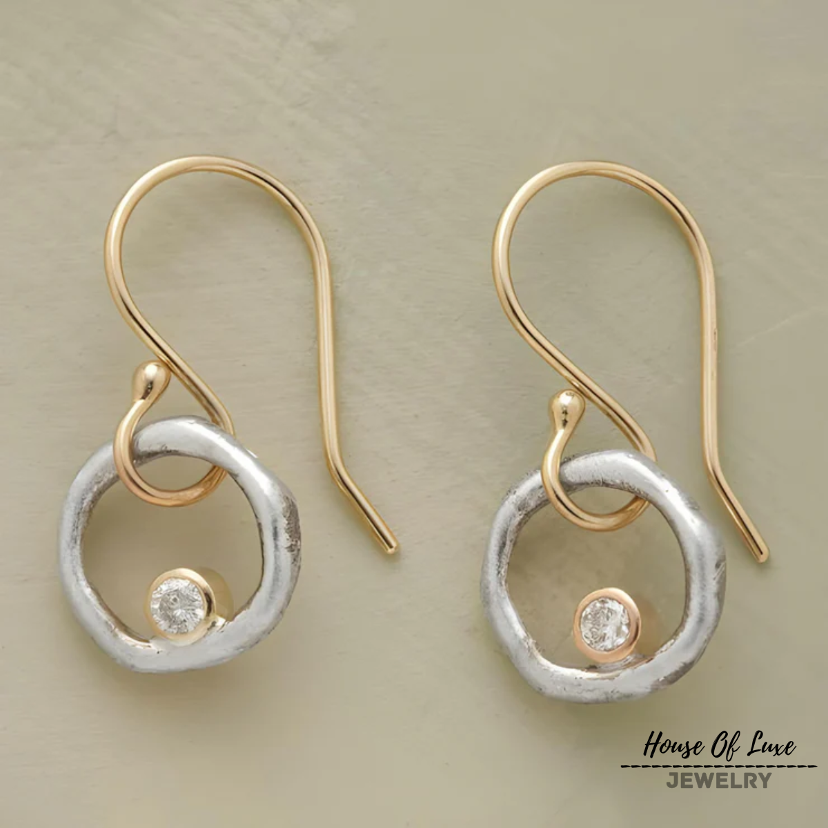 Vintage Gold und Silber Ohrringe