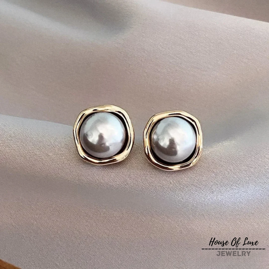 Elegante schwarze Perlenohrringe