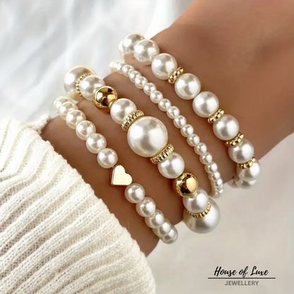 Eleganz Perlen Armband Set