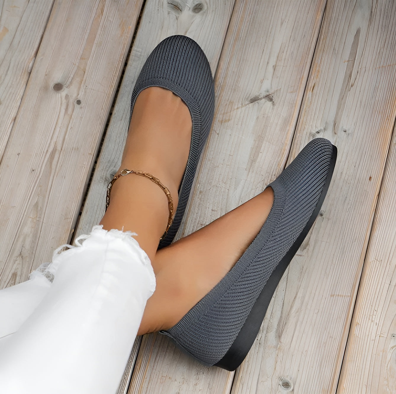 KAMILA™ Schwarze Ballerinas - Orthopädischer Komfort mit Fußgewölbeunterstützung