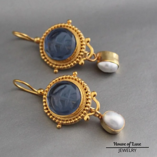 VINTAGE ZIRCONIA PEARL EARRINGS