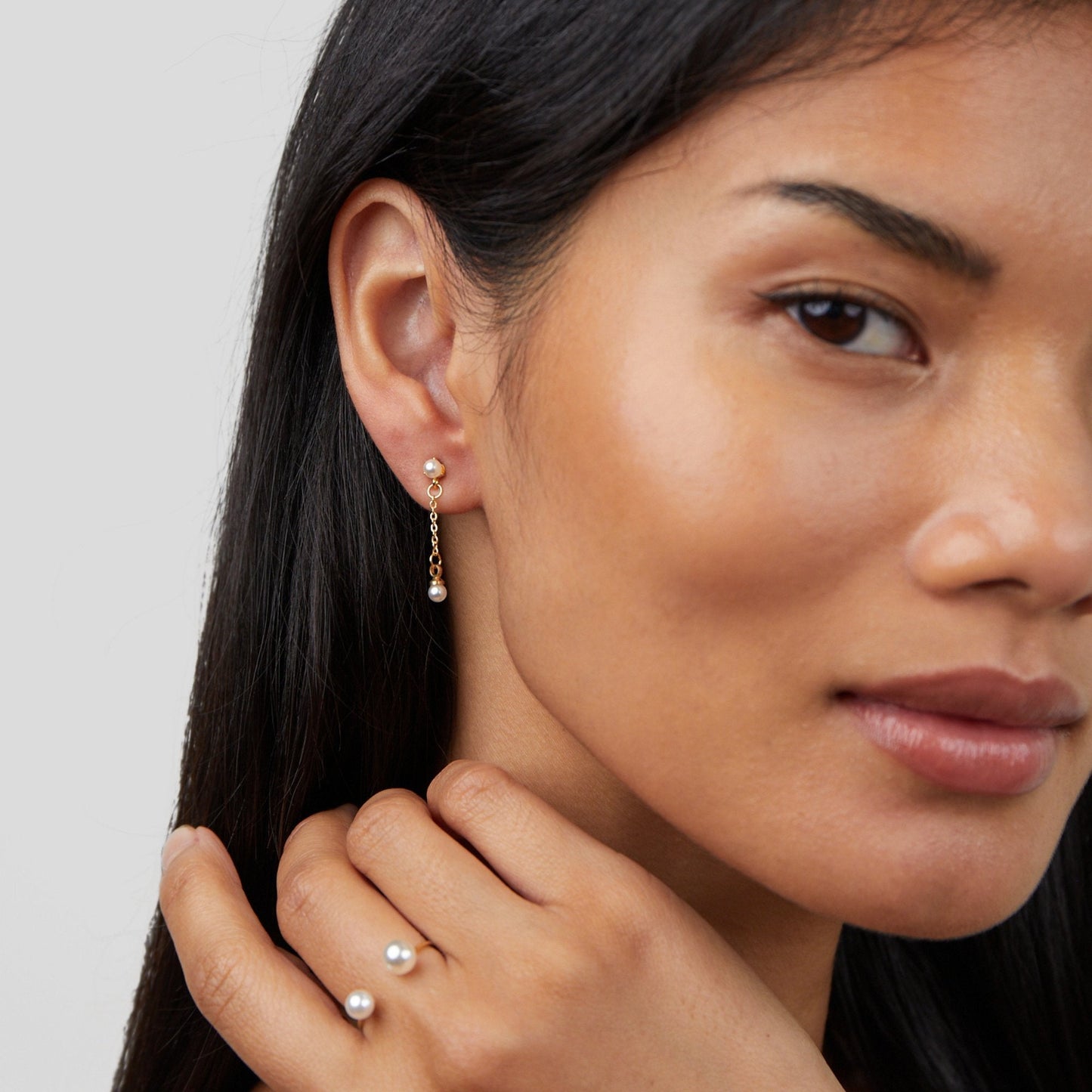 Durya Bague enveloppante à double perle