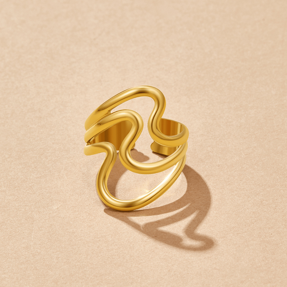 Bague enveloppante Golden Waves