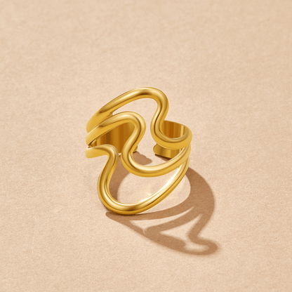 Bague enveloppante Golden Waves