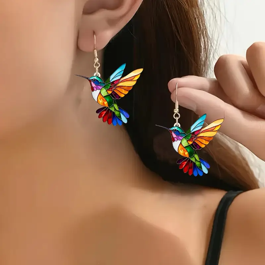Boucles d'oreilles pour femmes Colibri Colors Light Tropical Design - Maritza