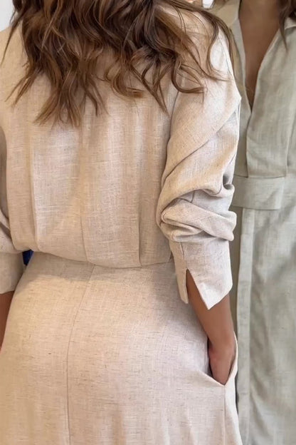 Harper | Leichter Gürtelter Leinen-Trenchcoat