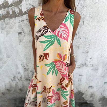 YLVA I MAXIKLEID MIT V-AUSSCHNITT